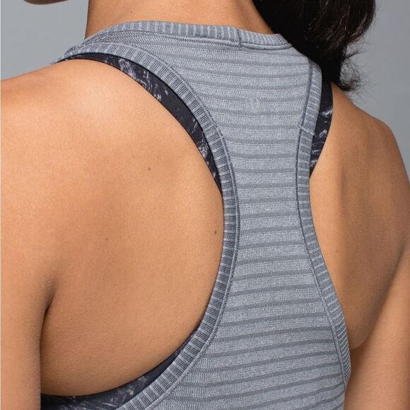Lululemon Run: Swiftly Tech High-Neck Racerback Tank Top - Stripe Slate Size 4-6 - Picture 6 of 16